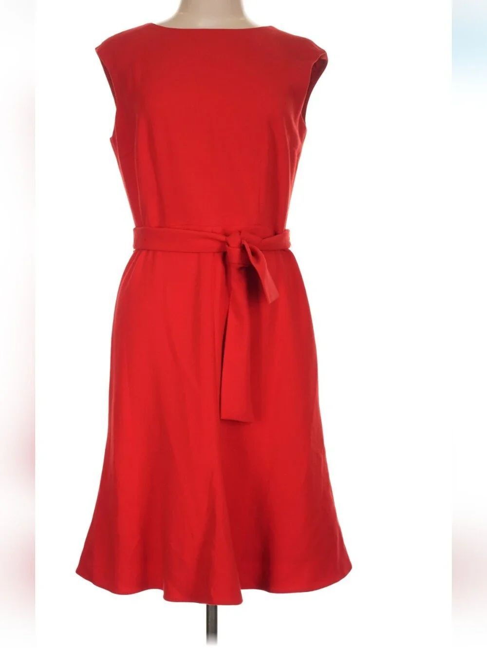 Anne Klein Red Sleeveless Dress With Flippy Hem. Career. Professional.